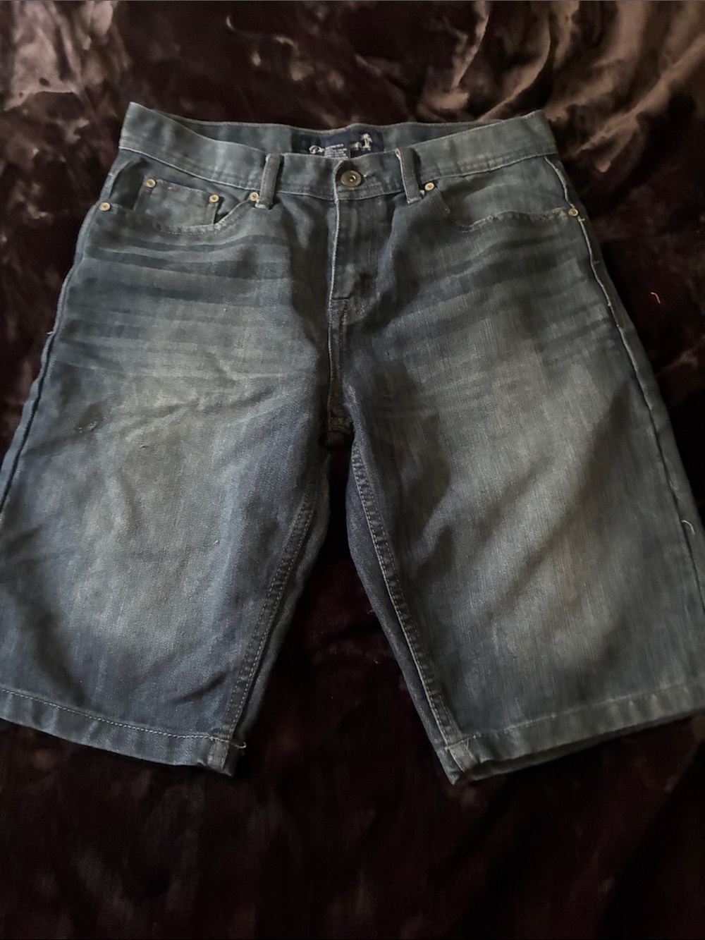 Men's Denim Jean Shorts in Washed Blue